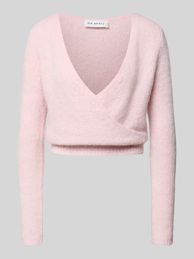OH APRIL Strickjacke in Wickel-Optik Modell 'Indie Wrap Jacket' Pink 2