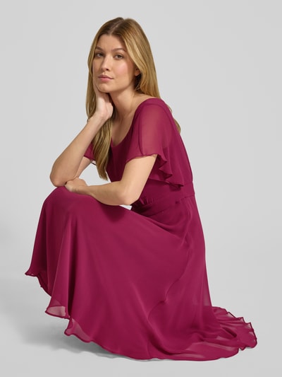 Vera Mont Knielanges Cocktailkleid mit Rundhalsausschnitt Bordeaux 3
