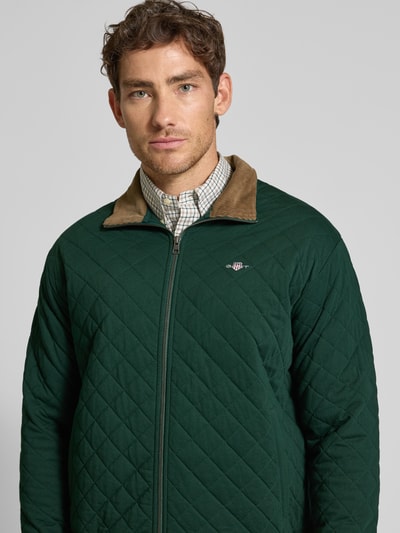 Gant Sweatjack met ritssluiting Donkergroen - 3