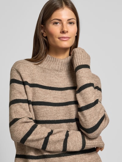 Christian Berg Woman Strickpullover mit Turtleneck Taupe Melange 3