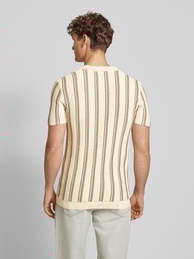 Blend Slim fit poloshirt met ribboorden, model 'BHAMOS' Zand - 5