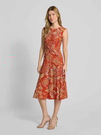 Lauren Ralph Lauren Midikleid mit Knotendetail Modell 'TESSANNE' Rot Melange 1