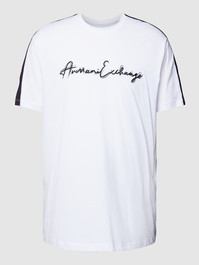 Armani Exchange T-Shirt mit Label-Print Weiss 2