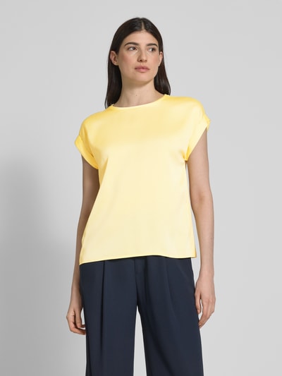 Vila Blouseshirt met geribde ronde hals, model 'ELLETTE' Geel - 4