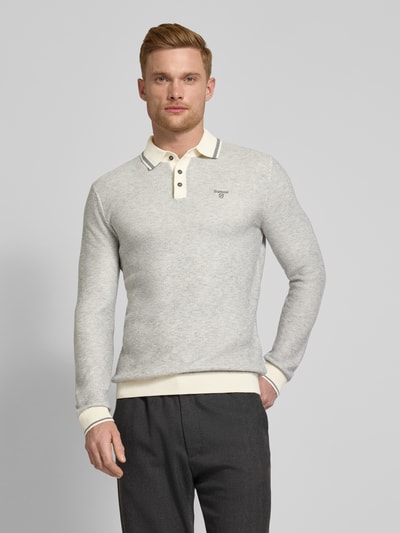 Barbour Sweter z dzianiny z kołnierzykiem polo model ‘Hilden’ Piaskowy 4