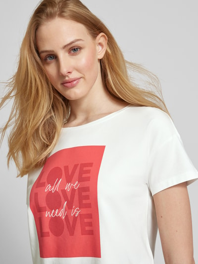 comma T-shirt met statementprint Wit - 3