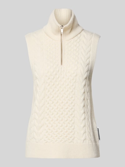 Armedangels Relaxed fit spencer van pure wolmix, model 'OLAIAAS CABLE' Offwhite - 2