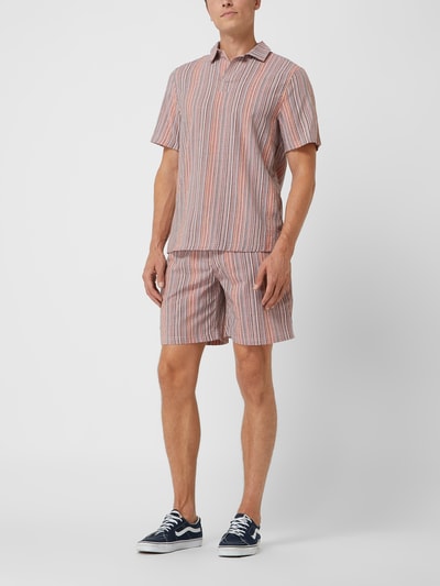 Colours & Sons Poloshirt aus Seersucker  Rostrot 1