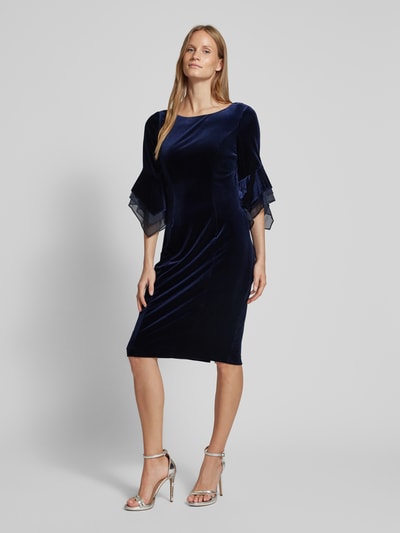 Adrianna Papell Knielanges Cocktailkleid im Double-Layer-Look Dunkelblau 1