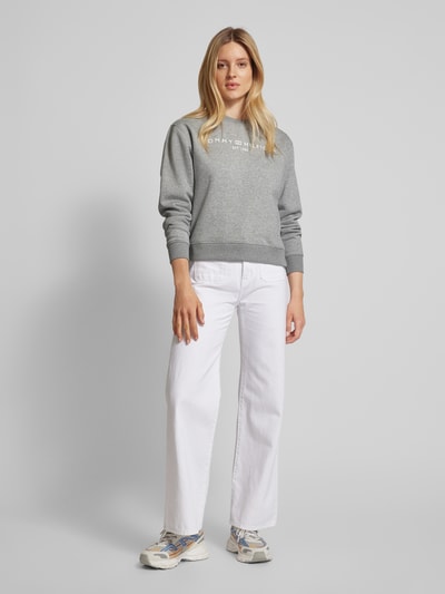 Tommy Hilfiger Sweatshirt met labelprint Lichtgrijs - 1