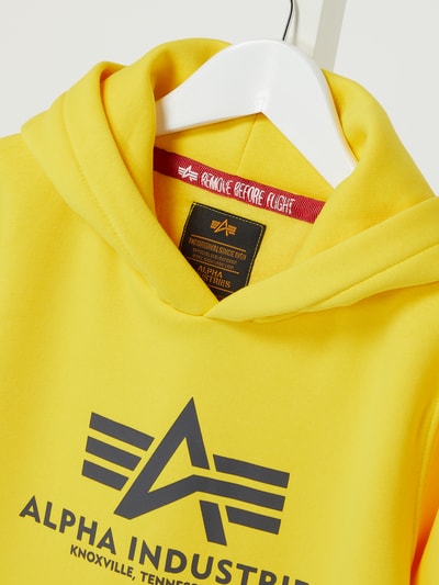 Alpha Industries Bluza z kapturem z logo Żółty 2