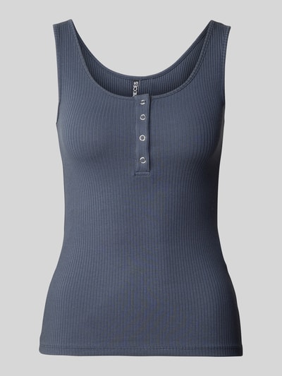 Pieces Tanktop in Ripp-Optik Dunkelblau 2