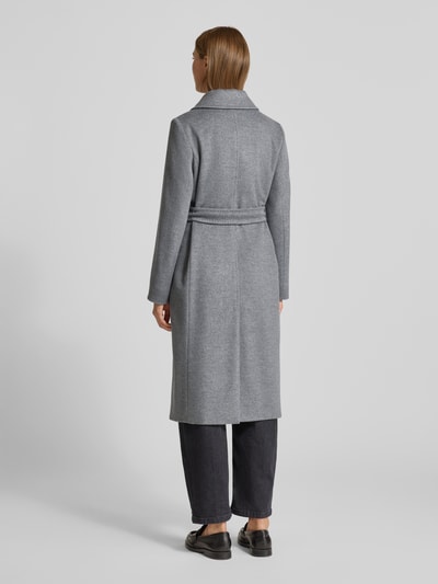 Max Mara Studio Regular Fit Robenmantel aus reiner Schurwolle Modell 'BCOLLAG' Mittelgrau Melange 5