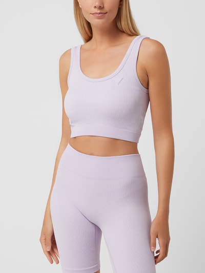 Guess Activewear Crop Top mit Rippenstruktur  Lila 4