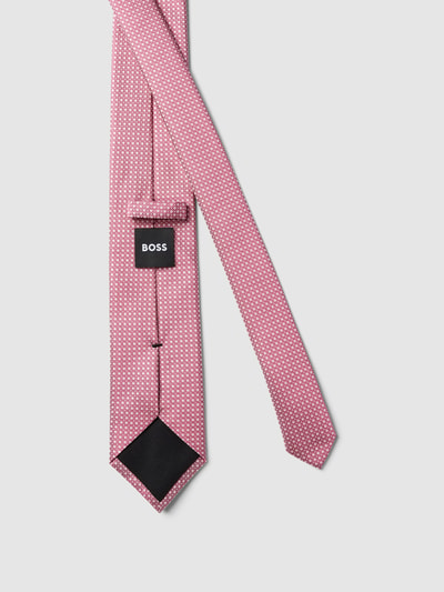 BOSS Slim Fit Krawatte mit Allover-Muster (7,5 cm) Rose 2