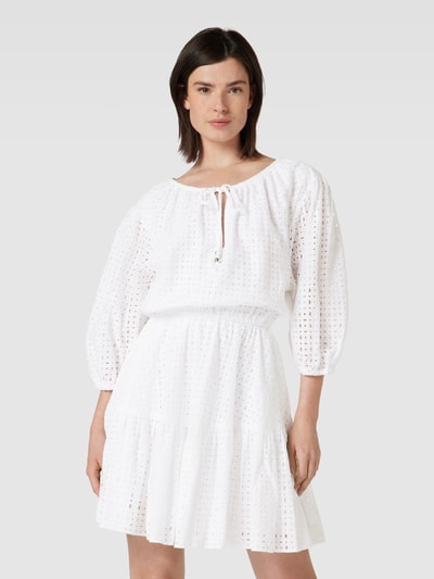 Lauren Ralph Lauren Knielange jurk met broderie anglaise, model 'GILFIN' Wit - 4