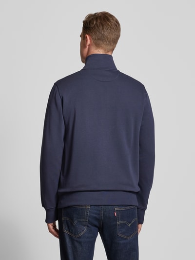 Gant Regular fit sweatjack met labelstitching Marineblauw - 5