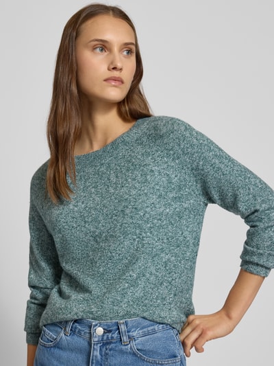 Only Sweter z dzianiny o kroju regular fit z raglanowymi rękawami model ‘RICA’ Oceniczny melanż 3