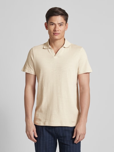 MCNEAL Regular Fit Poloshirt mit V-Ausschnitt Beige 4