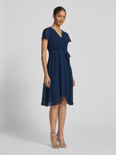 Christian Berg Cocktail Cocktailkleid in Wickel-Optik Marine 1