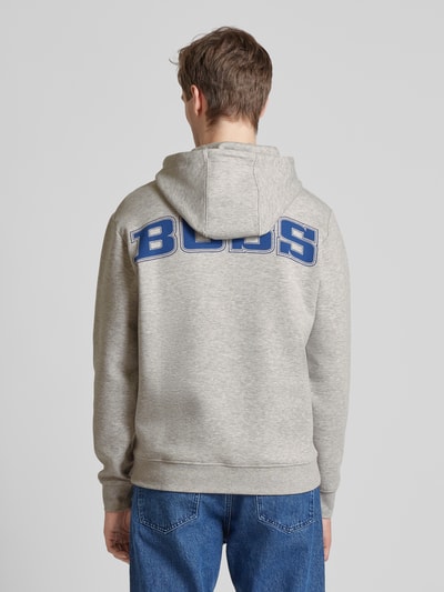 BOSS Orange Hoodie met motiefprint, model 'NFL' Lichtgrijs - 5