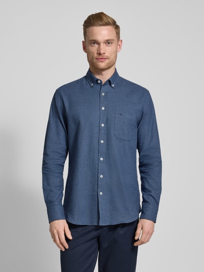 Fynch-Hatton Regular Fit Flanellhemd mit Button-Down-Kragen Hellblau 4