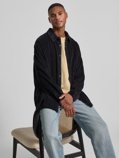 American Vintage Relaxed Fit Freizeithemd aus Cord Modell 'PADOW' Dunkelgrau 3