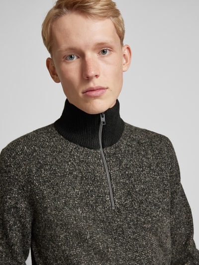 Jack & Jones Gebreide coltrui, model 'COSPACE' Zwart - 3