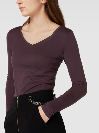 QS Sweatshirt met V-hals Prune - 3