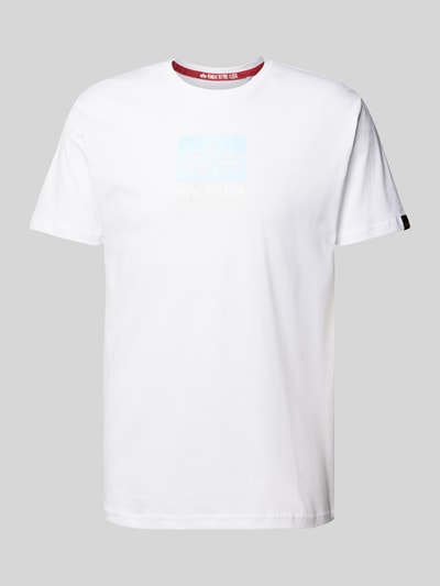 Alpha Industries T-Shirt mit Label-Print Weiss 2