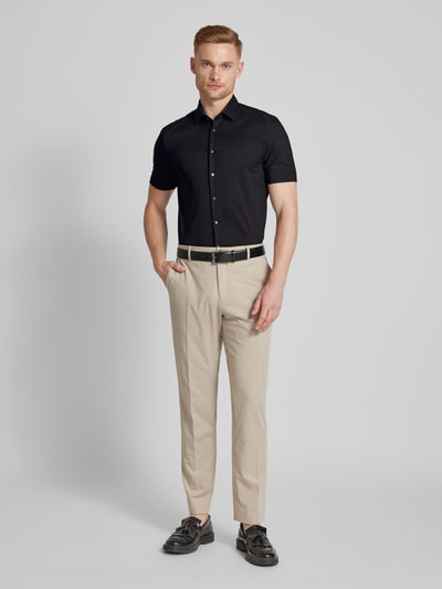 Jake*s Slim fit zakelijk overhemd met 1/2-mouwen Zwart - 1