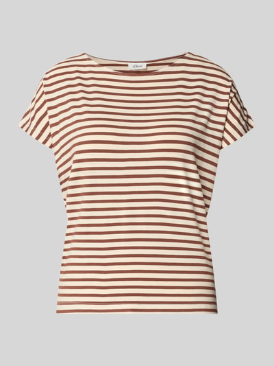 s.Oliver RED LABEL Relaxed Fit T-Shirt aus Viskose-Mix Mittelbraun Mel 1