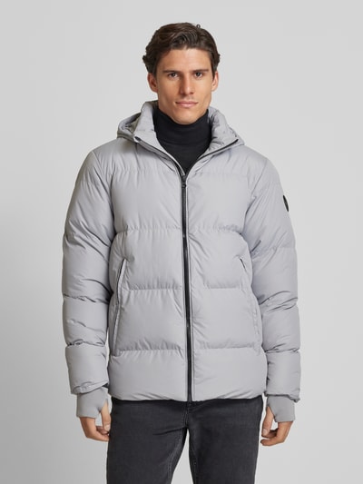 CARS JEANS Kurtka pikowana z kapturem model ‘YOZAM’ Srebrny 4
