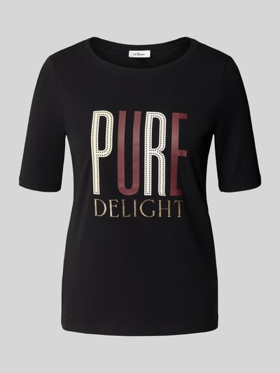 s.Oliver RED LABEL Regular fit T-shirt van katoenmix Zwart - 2