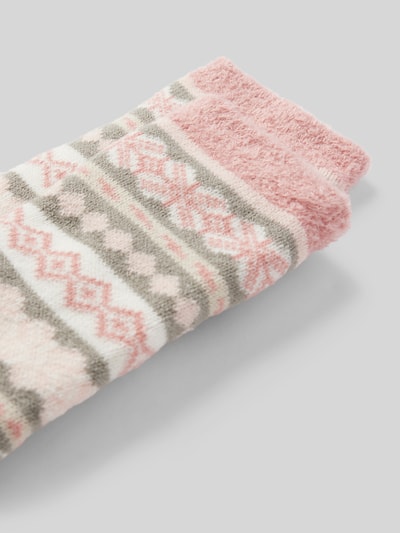 camano Socken mit Kunstfellbesatz Modell 'NORWEGIAN' Rosa 2