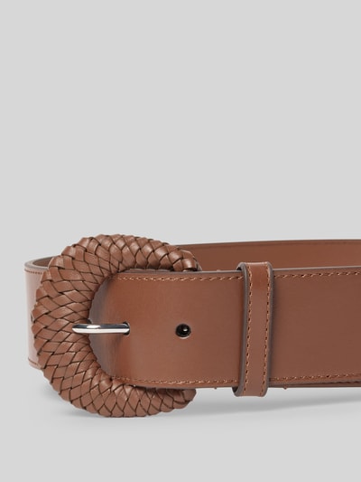 Lauren Ralph Lauren Pasek skórzany ze sprzączką Koniakowy 2