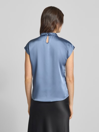 Neo Noir Blouseshirt met opstaande kraag Rookblauw - 5