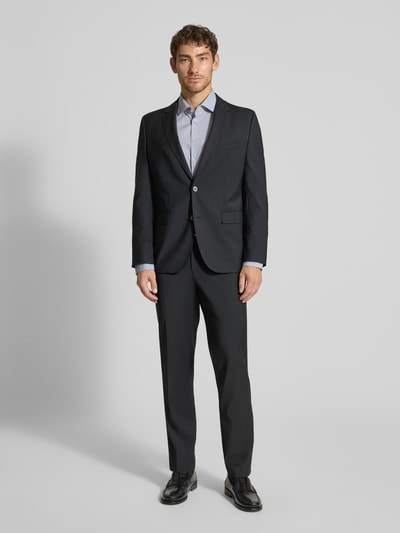 SEIDENSTICKER Slim fit zakelijk overhemd in all-over look model 'New Kent' Marineblauw - 1