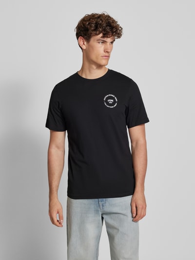 Jack & Jones T-Shirt mit Label-Print Modell 'SIMON' Black 4