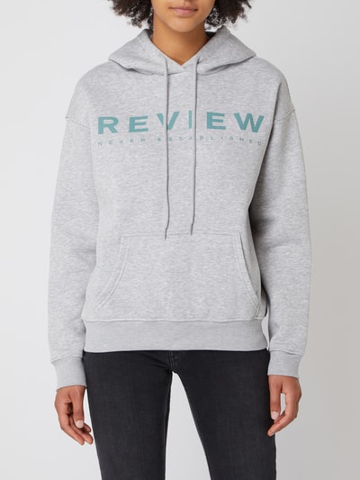 Review Hoodie mit Logo-Print  Mittelgrau Melange 4