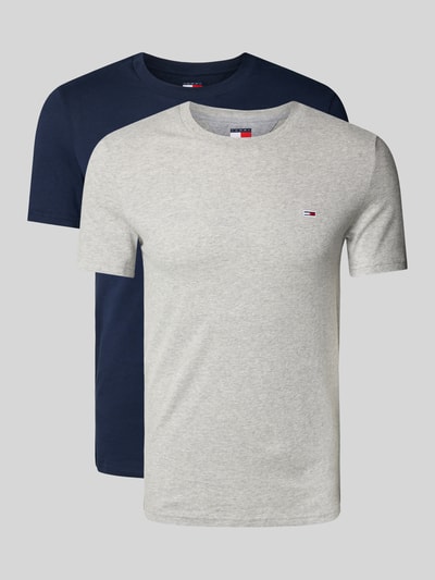 Tommy Jeans Slim fit T-shirt met logobadge in een set van 2 stuks Lichtgrijs gemêleerd - 2