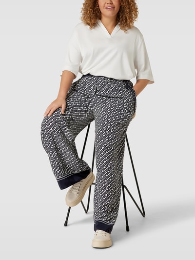 Tommy Hilfiger Curve PLUS SIZE broek met labelprint Zwart - 1