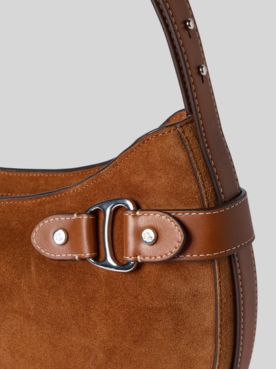 Lauren Ralph Lauren Handtas van echt runderleer met sierapplicatie Cognac - 3