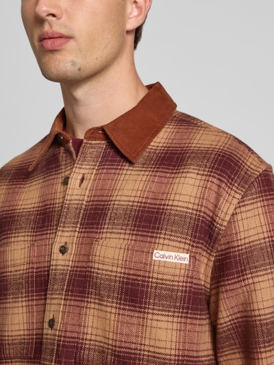 Calvin Klein Jeans Slim fit overhemdjack met borstzakken Middenbruin - 3