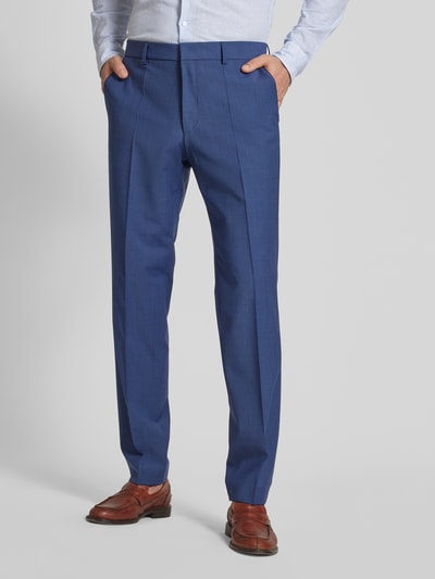 BOSS Spodnie do garnituru w jednolitym kolorze model ‘Lenon’ Granatowy 4