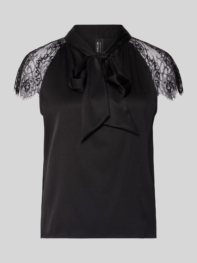Marc Cain Slim fit blouseshirt van zijde met kant Zwart - 2