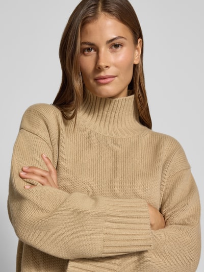 Barbour Loose Fit Pullover aus Woll-Kaschmir-Mix Modell 'WOODHOUSE' Beige 3