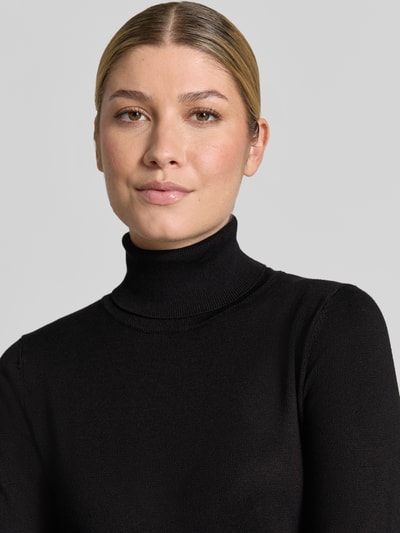 ICHI sweter z dzianiny Slim Fit z mieszanki wiskozy model 'IHLULS' Czarny 3