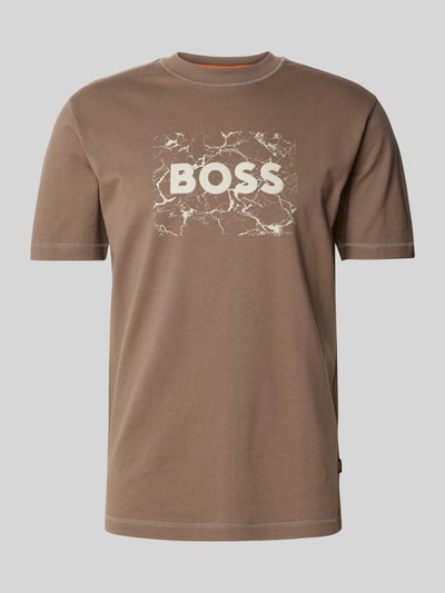 BOSS Orange T-shirt z nadrukiem z logo Jasnobrązowy 2