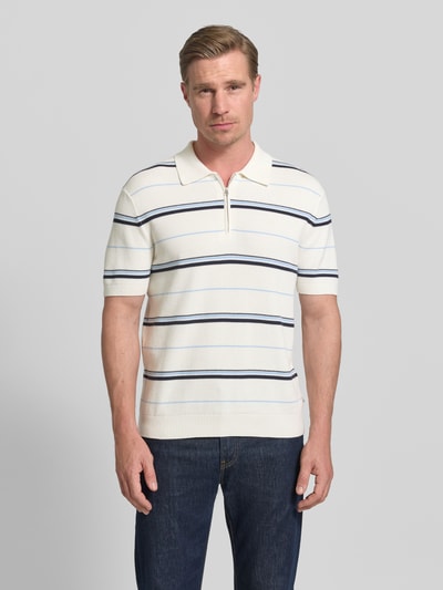 GANT Slim Fit Poloshirt mit Reißverschluss Offwhite 4